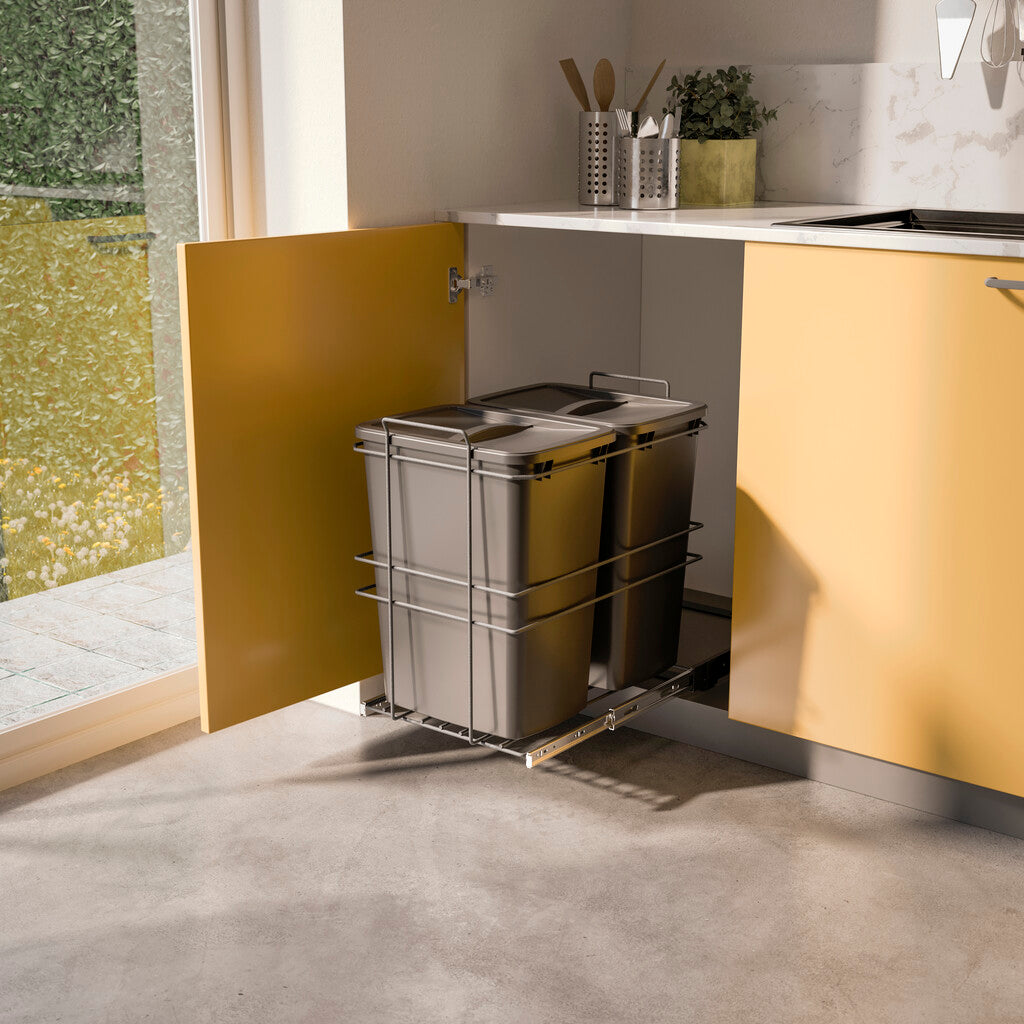 Emuca - Pojemniki do recyklingu do kuchni 2x35L